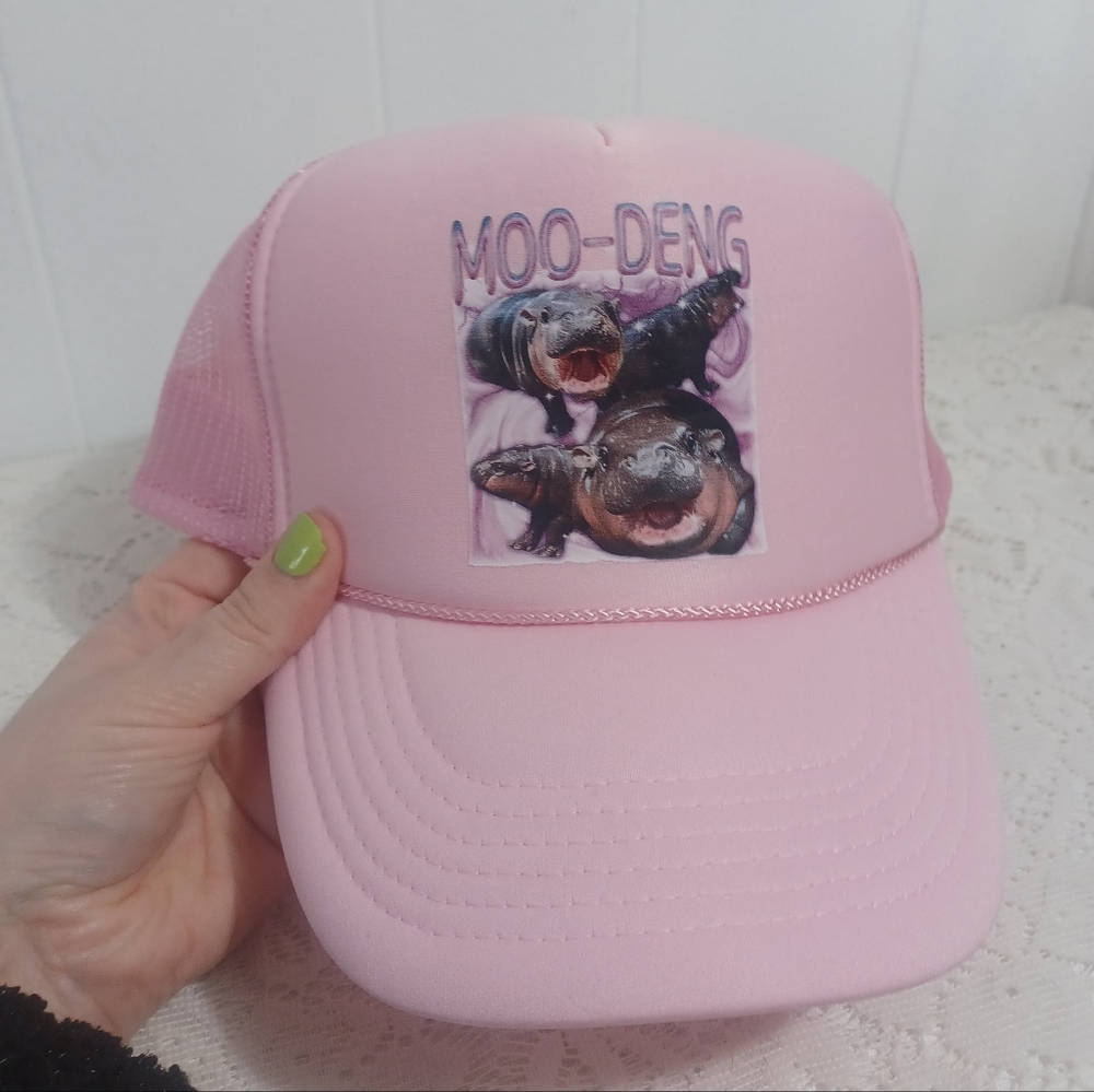 Pink Trucker Hat - Cute Animal Graphic